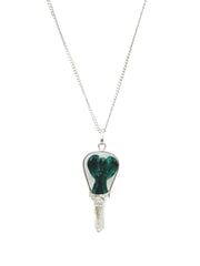 GEMSCITE guardian green zade angel pendant clear quartz point close-up for meditation ideas