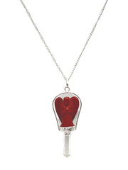 GEMSCITE Guardian red jasper angel pendant with quartz point and silver chain for mindful energy