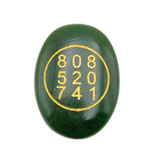 GEMSCITE Zibu Coins in oval green jade, portable talisman.
