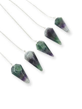 GEMSCITE 5-piece pendulum set in a pouch for meditation and divination guidance