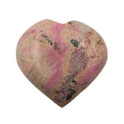 GEMSCITE Rhodochrosite puff heart stone for soothing hand massage and relaxation