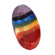 GEMSCITE seven chakra worry stone closeup for calming touch and mindful focus.