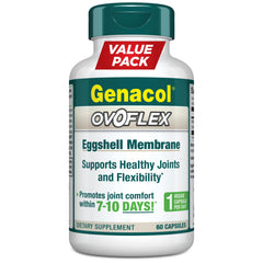 Genacol Ovoflex bottle close-up showing capsule packaging for joint support