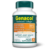 Genacol Turmeric Curcumin bottle highlighting enhanced absorption for joints.