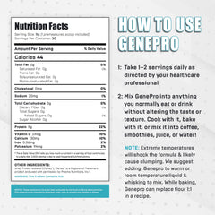 GENEPRO GEN. 3 gluten-free label closeup, ideal for gluten-free diets.