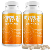 Generic Aura vitamin collagen bottle spotlighting capsules for morning energy and beauty support.