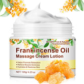 Generic frankincense balm packaging and smooth texture shown for daily use