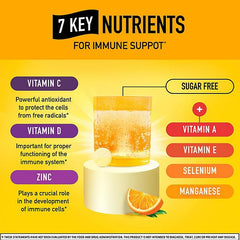 Generic Immune C chewables dissolving in water to create a fizzy drink