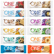 Generic ONE Protein Bars sampler packaging shows flavor variety for convenience