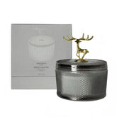 Generic Pandachilla deer antlers candle with hammer-pattern glass enhances living room ambience