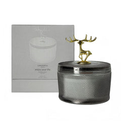 Generic Pandachilla deer antlers candle with hammer-pattern glass enhances living room ambience