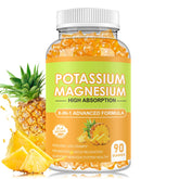 Generic potassium magnesium gummies bottle front supports daily electrolyte balance.