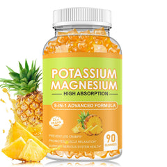 Generic potassium magnesium gummies bottle front supports daily electrolyte balance.