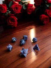 Close-up of Generic Sodalite hand-carved stones showing natural texture