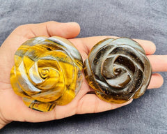 Tiger Eye Crystal Rose used as a stylish home decor piece
