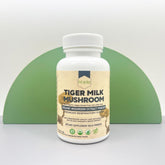 Generic Tiger Milk Mushroom bottle with 60 capsules for respiratory support.