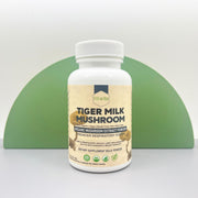 Generic Tiger Milk Mushroom bottle with 60 capsules for respiratory support.