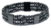 Generic Tri-Power hematite bracelet on wrist supports circulation.