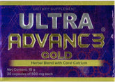 Generic Ultra Advance Gold bottle with purple capsules supports daily joint movement.