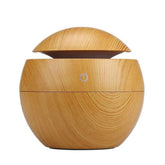 Generic Wood Grain Mushroom Mini Diffuser front view highlighting compact design