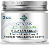 Genesis Wild Yam Root Cream bottle for quick, non-greasy hydration.