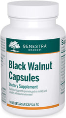 Genestra Brands Black Walnut Capsules bottle demonstrating digestive support for daily wellness.