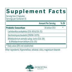 Genestra Brands HMF Travel capsules closeup—soft capsules designed to support gastrointestinal health while traveling.
