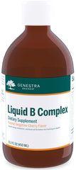 Genestra Brands Liquid B Complex bottle front view highlighting citrus flavor.