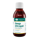 Genestra Brands Omega EFA Liquid bottle pour illustrates easy daily dosage for potential heart and joint support