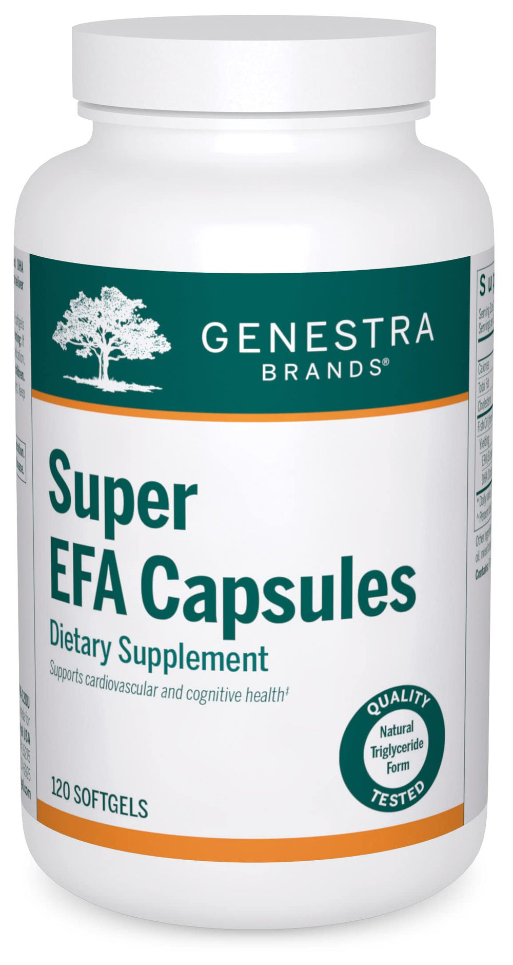 Genestra Brands Super EFA capsules bottle for daily lipid metabolism support