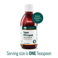 Genestra Brands Super EFA Liquid strawberry flavor dropper optimized for dosing
