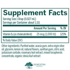 Genestra D-Mulsion 1000 dropper bottle enables easy daily dosing.