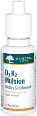 Genestra D3 K2 Mulsion bottle closeup showing convenient dropper for easy dosing.