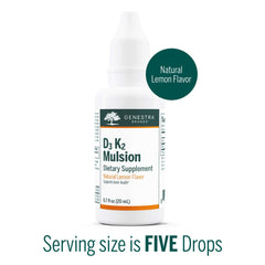 Front view of Genestra D3 K2 Mulsion bottle highlighting branding.
