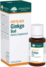 Genestra Brands Ginkgo Bud bottle close-up showing label for traditional herbal use