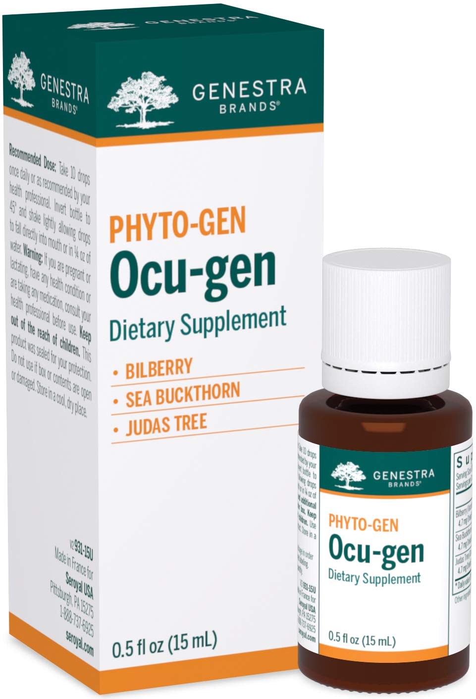 Genestra Ocu-gen bilberry bottle highlighting antioxidant support for eye health