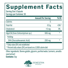 Genestra Super Neurogen DHA capsules ready for daily use.