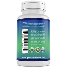 Genex Formulas Nicotinamide bottle label with supplement details.
