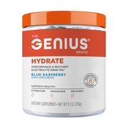 The Genius Brand Genius Hydrate bottle front for clean, sugar-free daily hydration.