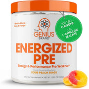Genius Energized pre-workout bottle front for enhanced workout energy