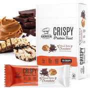 Genius Gourmet Crispy Protein Treat chocolate peanut butter bar ready for a quick protein boost