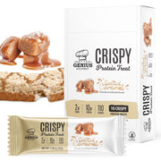 Genius Gourmet Crispy Protein Treat salted caramel bar with a crisp texture for on the go
