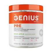 Genius Pre Workout Powder Sour Apple, sabor refrescante para entrenamiento enfocado