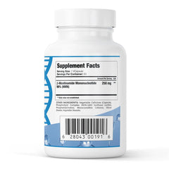 GenuinePurity NMN capsules close-up highlighting vegan, gluten-free formula for clean daily use.