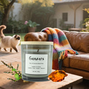 Genzers amber and leather candle gift with lasting scent for cozy living rooms.