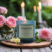 Genzers Tobacco Vanille candle jar releasing a rich aroma for cozy spaces