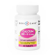 GeriCare Calcium 600mg tablet front view for daily bone support.