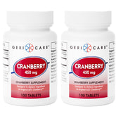 GeriCare cranberry tablets bottle front view for daily urinary tract support.