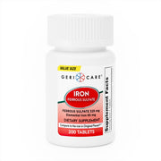 GeriCare ferrous sulfate tablets bottle front view for daily energy support