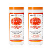 GeriCare Geri-Mucil orange powder in tub supports daily fiber intake with a pleasant flavor and may support regularity.